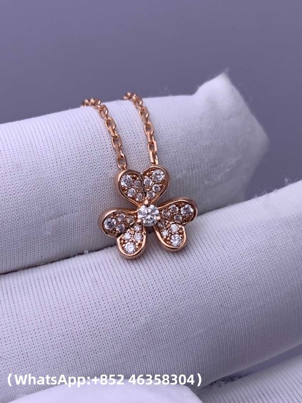 Custom Solid 18k Gold Van Cleef & Arpels Frivole Pendant Mini Model 18K Rose Gold Custom Solid 18k Gold Van Cleef & Arpels Frivole Pendant Mini Model 18K Rose Gold