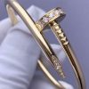 Custom Solid 18k Gold Cartier Jewelry Juste un Clou Bracelet Classic Model Diamonds