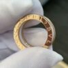 Custom Solid 18k Gold Bulgari Jewelry B.zero1 Two-Band Ring With Two Loops and a White Ceramic Spiral