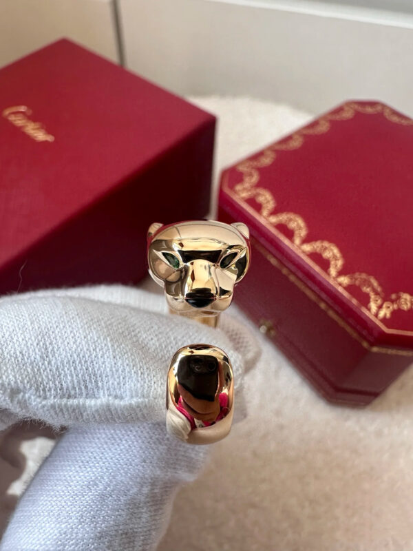 f33be9e9b7129854d86d207f65cf77e Custom Solid 18k Gold Cartier Panthère De Cartier Ring, Small Model
