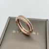 Custom Solid 18k Gold Bulgari Jewelry B.Zero1 One-Band Ring, Set with Pavé Diamonds on the Spiral
