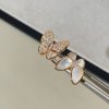Custom Solid 18k Gold Van Cleef & Arpels Jewelry Two Butterfly Between the Finger Ring Diamond Mother-Of-Pearl