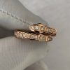 Custom Solid 18k Gold Bulgari Jewelry Serpenti Viper One-coil Ring set with Full Pavé Diamonds