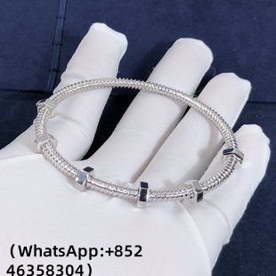 Custom Solid 18k White Gold Cartier Jewelry Écrou de Cartier Bracelet