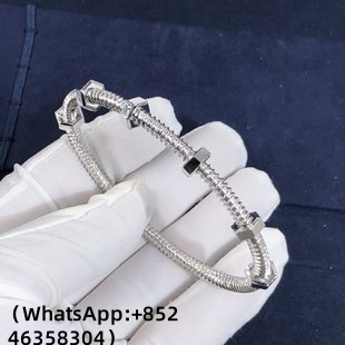 Custom Solid 18k White Gold Cartier Jewelry Écrou de Cartier Bracelet