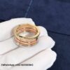 Custom Solid 18K Gold Bulgari Jewelry B.zero1 Four-band Ring in 18K Rose,White and Yellow gold