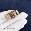 Custom Solid 18K Gold Bulgari Jewelry B.zero1 Four-band Ring in 18K Rose,White and Yellow gold