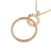 s-l1600 Custom Solid 18K Gold Piaget Jewelry Piaget Necklace Possession Double Circle Diamond Pendant 18K Rose Gold