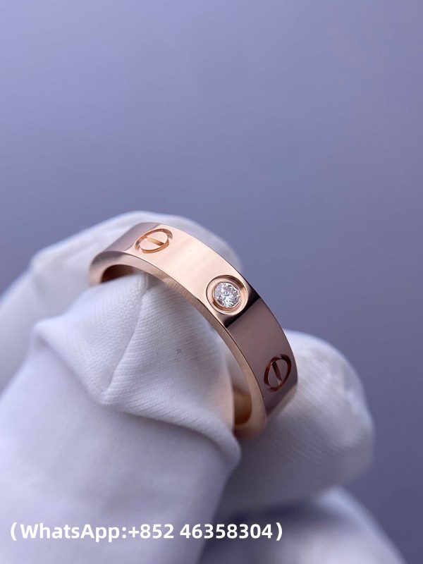 Custom Solid 18k Gold Cartier Jewelry LOVE Ring Small Model 1 Diamond