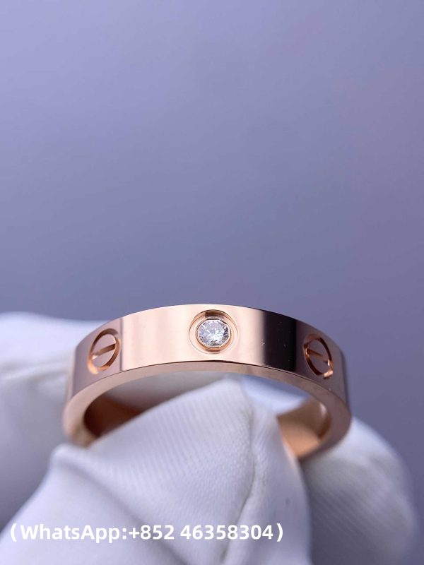 Custom Solid 18k Gold Cartier Jewelry LOVE Ring Small Model 1 Diamond