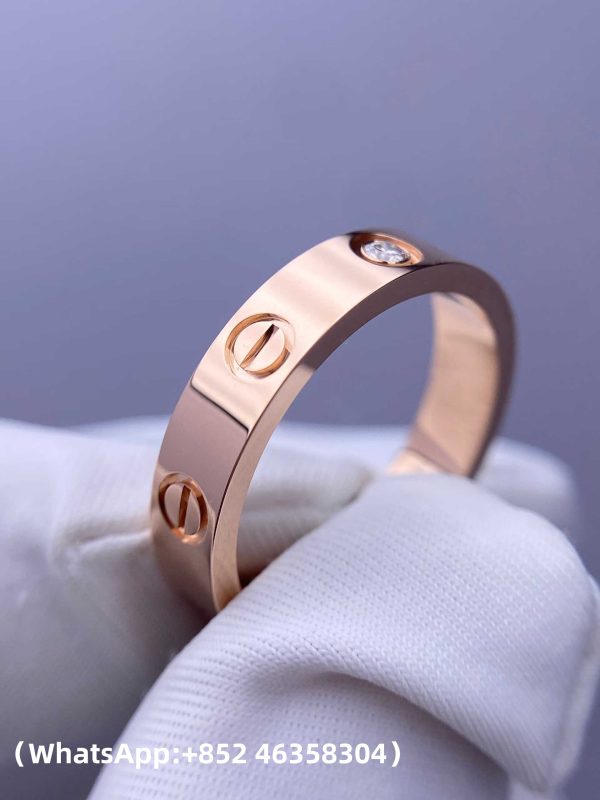 Custom Solid 18k Gold Cartier Jewelry LOVE Ring Small Model 1 Diamond