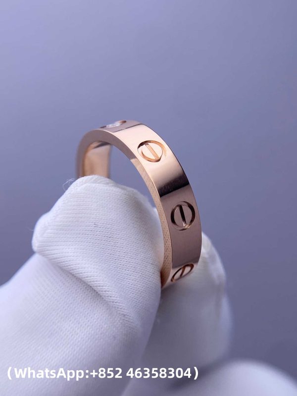 Custom Solid 18k Gold Cartier Jewelry LOVE Ring Small Model 1 Diamond