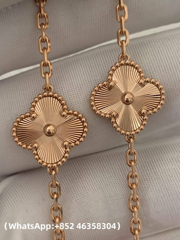 Custom Solid 18k Gold Van Cleef & Arpels Jewelry Vintage Alhambra Bracelet Custom Solid 18k Gold Van Cleef & Arpels Jewelry Vintage Alhambra Bracelet