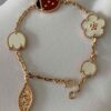 Custom Solid 18k Gold Van Cleef & Arpels Jewelry Lucky Spring Bracelet, 5 Motifs
