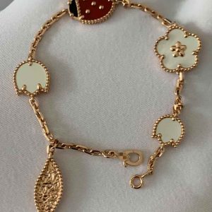 Custom Solid 18k Gold Van Cleef & Arpels Jewelry Lucky Spring Bracelet