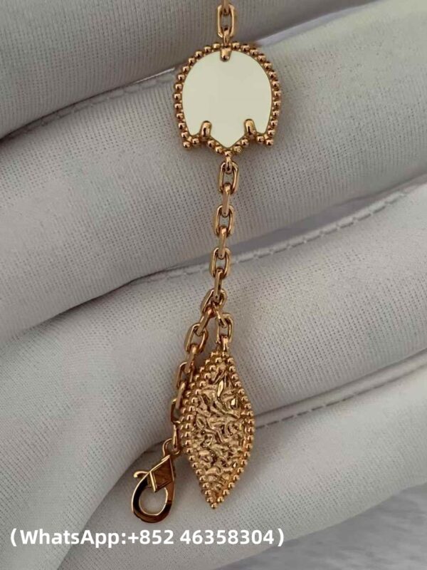 Custom Solid 18k Gold Van Cleef & Arpels Jewelry Lucky Spring Bracelet, 5 Motifs
