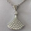 Custom Solid 18k Gold Bulgari Divas' Dream Necklace with Pendant Set with One Diamond and Pavé Diamonds