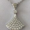 Custom Solid 18k Gold Bulgari Divas' Dream Necklace with Pendant Set with One Diamond and Pavé Diamonds