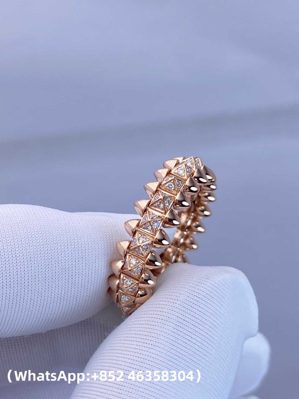 Custom Solid 18K Gold Cartier Jewelry Clash de Cartier Ring Small Model Paved