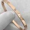 Custom Solid 18k Gold Cartier Jewelry LOVE Bracelet, Small Model, 10 Diamonds