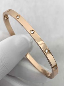 Custom Cartier LOVE Bracelet Small Model 10 Diamonds