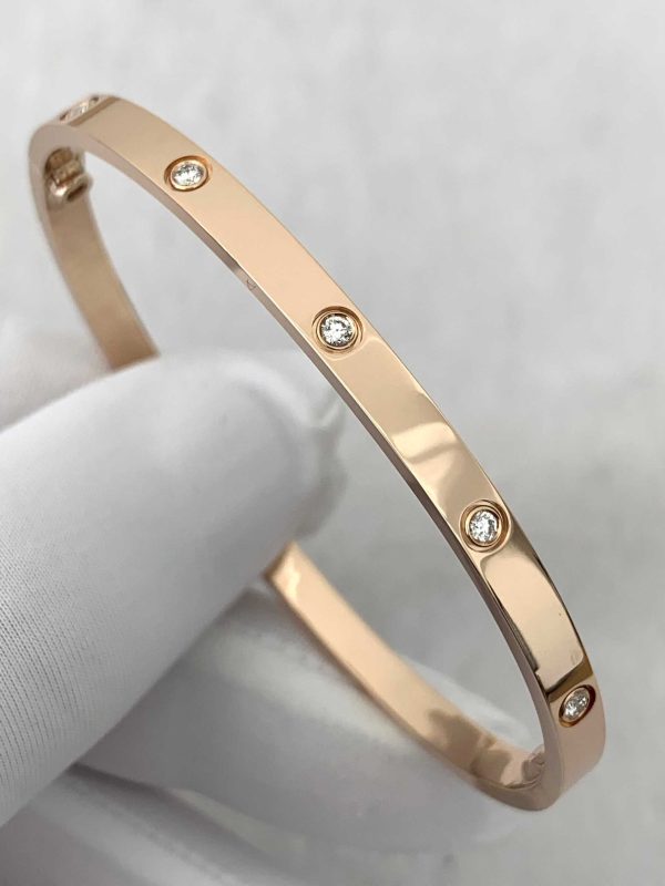 Custom Cartier LOVE Bracelet Small Model 10 Diamonds