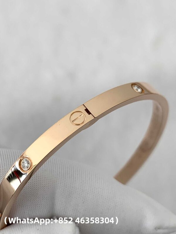 Custom Solid 18k Gold Cartier Jewelry LOVE Bracelet, Small Model, 10 Diamonds