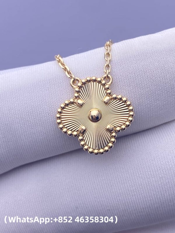 Custom Solid 18K Gold Van Cleef & Arpels Vintage Alhambra Pendant Custom Solid 18K Gold Van Cleef & Arpels Vintage Alhambra Pendant