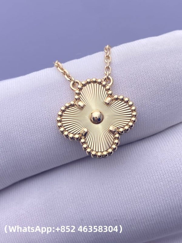 Custom Solid 18K Gold Van Cleef & Arpels Vintage Alhambra Pendant Custom Solid 18K Gold Van Cleef & Arpels Vintage Alhambra Pendant