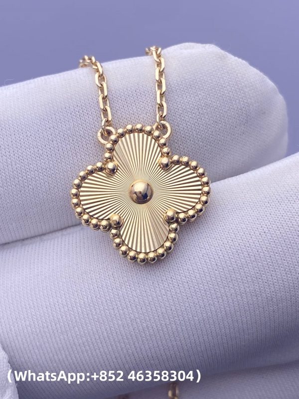 Custom Solid 18K Gold Van Cleef & Arpels Vintage Alhambra Pendant Custom Solid 18K Gold Van Cleef & Arpels Vintage Alhambra Pendant