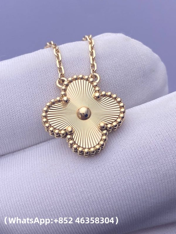 Custom Solid 18K Gold Van Cleef & Arpels Vintage Alhambra Pendant Custom Solid 18K Gold Van Cleef & Arpels Vintage Alhambra Pendant
