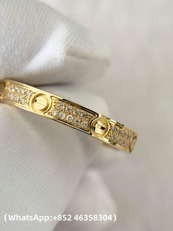 Custom Solid 18k Gold Cartier LOVE Ring Mini Model Paved