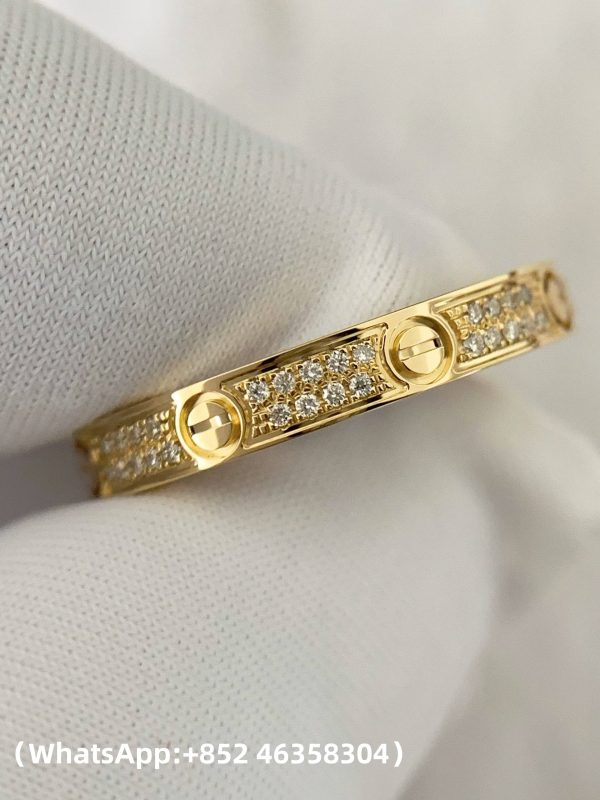 Custom Solid 18k Gold Cartier LOVE Ring Mini Model Paved
