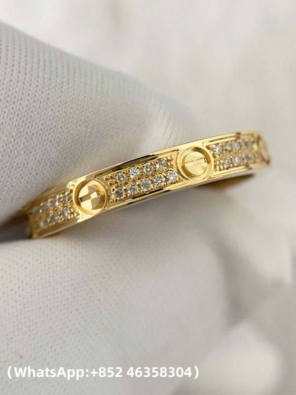 Custom Solid 18k Gold Cartier LOVE Ring Mini Model Paved