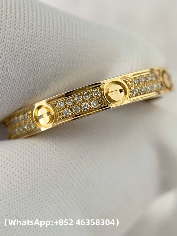 Custom Solid 18k Gold Cartier LOVE Ring Mini Model Paved