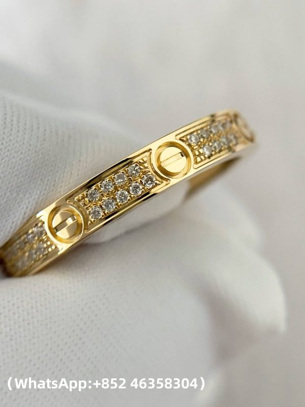 Custom Solid 18k Gold Cartier LOVE Ring Mini Model Paved