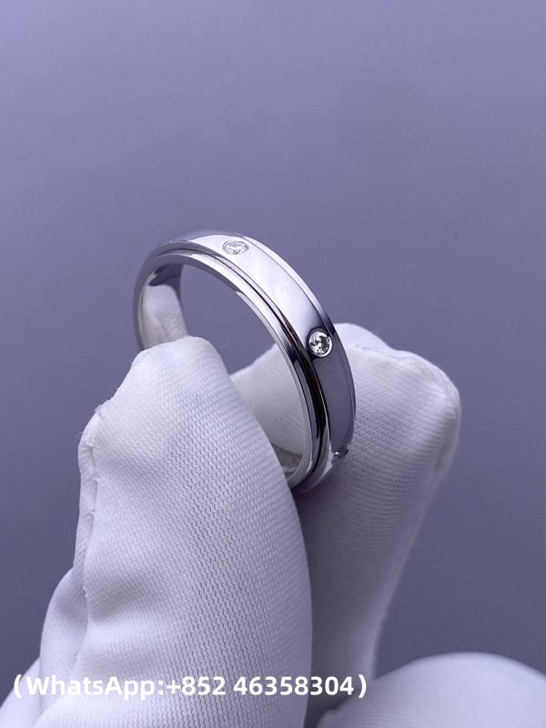 Custom Solid 18k Gold Piaget Jewelry Possession Ring in Rhodium Finish Set with 7 Brilliant-Cut Diamonds Custom Solid 18k Gold Piaget Jewelry Possession Ring in Rhodium Finish Set with 7 Brilliant-Cut Diamonds