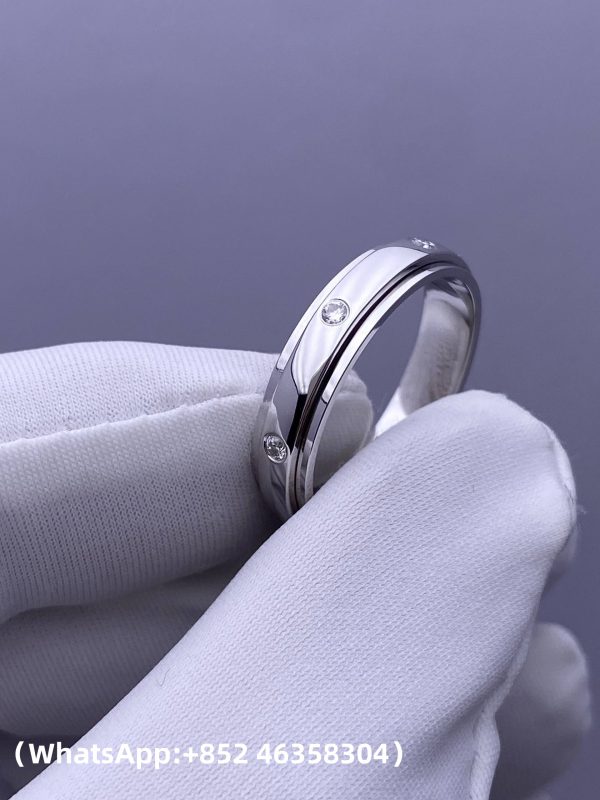 Custom Solid 18k Gold Piaget Jewelry Possession Ring in Rhodium Finish Set with 7 Brilliant-Cut Diamonds Custom Solid 18k Gold Piaget Jewelry Possession Ring in Rhodium Finish Set with 7 Brilliant-Cut Diamonds