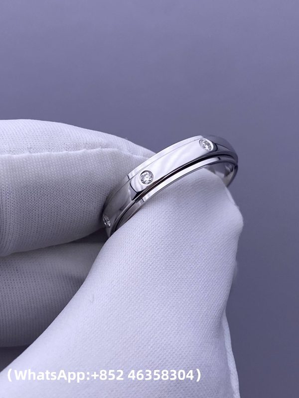 Custom Solid 18k Gold Piaget Jewelry Possession Ring in Rhodium Finish Set with 7 Brilliant-Cut Diamonds Custom Solid 18k Gold Piaget Jewelry Possession Ring in Rhodium Finish Set with 7 Brilliant-Cut Diamonds