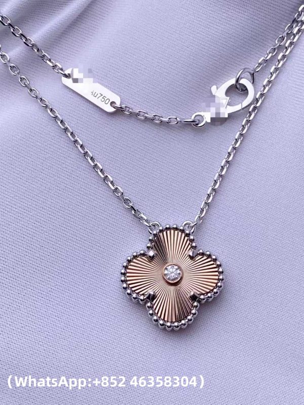 Custom Solid 18K Gold Van Cleef & Arpels Vintage Alhambra Pendant