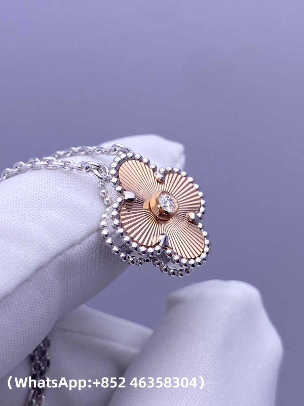 Custom Solid 18K Gold Van Cleef & Arpels Vintage Alhambra Pendant