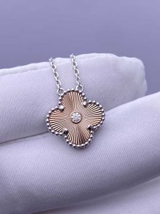 Custom Solid 18K Gold Van Cleef & Arpels Vintage Alhambra Pendant