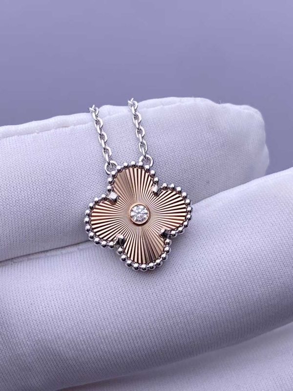 Custom Solid 18K Gold Van Cleef & Arpels Vintage Alhambra Pendant