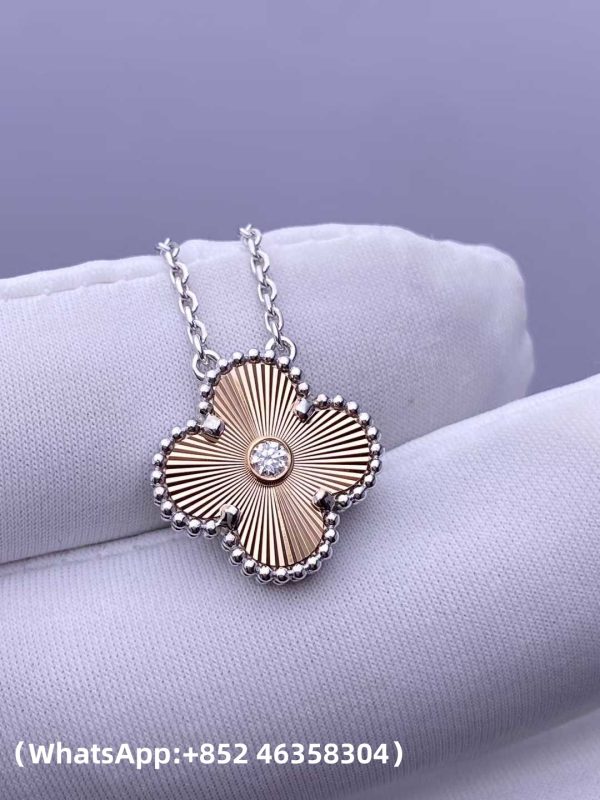 Custom Solid 18K Gold Van Cleef & Arpels Vintage Alhambra Pendant