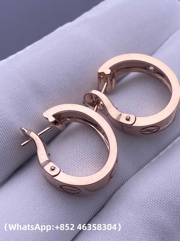 Custom Solid 18k Gold Cartier Jewelry Love Hoop Earrings