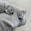 Custom Solid 18k Gold Cartier Jewelry Panthère de Cheetah Earrings Onyx Paved with Diamonds