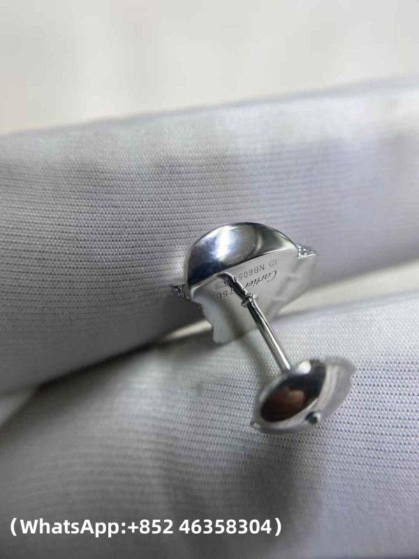 Custom Solid 18k Gold Cartier Jewelry Panthère de Cheetah Earrings Onyx Paved with Diamonds