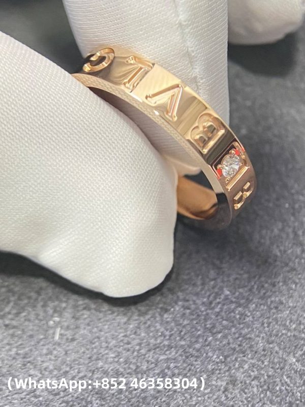 Custom Solid 18k Gold Bulgari B.zero1 Essential Band Ring Set with a Diamond