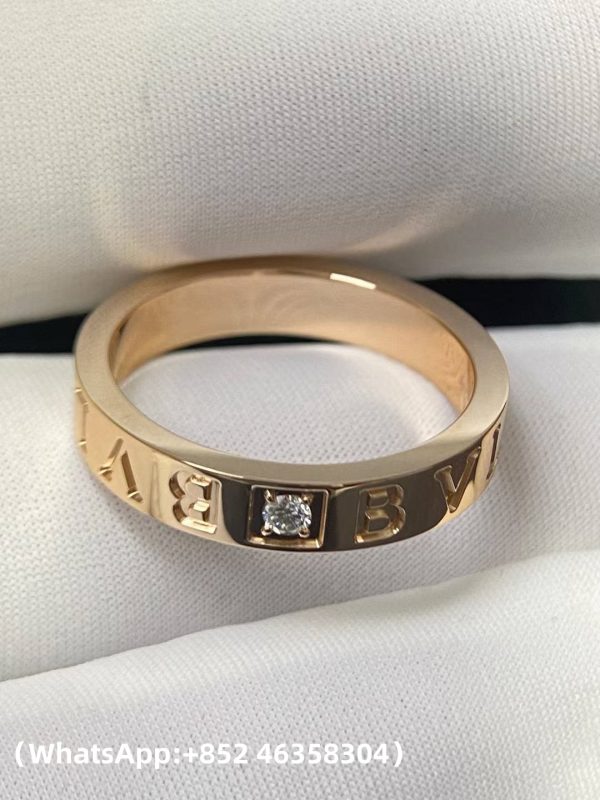 Custom Solid 18k Gold Bulgari B.zero1 Essential Band Ring Set with a Diamond