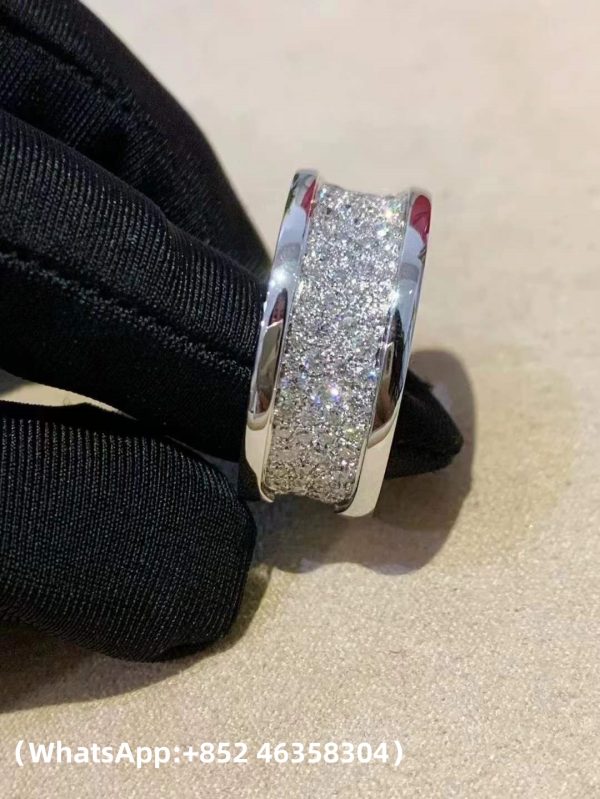 Custom Solid 18K Gold Bulgari Jewelry B.zero1 Ring Set with Pavé Diamonds on the Spiral Custom Solid 18K Gold Bulgari Jewelry B.zero1 Ring Set with Pavé Diamonds on the Spiral